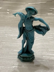 Fontanini Depose Italy 2,5" Asiatischer Fischer mit Fisch Figur Spinnenmarke - Bild 1 von 4