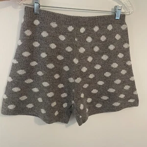 Blu Pepper Knit Sweater Heather Gray Polka Dot Lounge Shorts Size Large Soft  - Picture 1 of 8