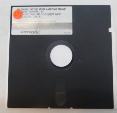 IN SEARCH OF THE MOST AMAZING THING Apple 1983 5.25" Floppy Disk Version 1.0 - Image 1 of 3