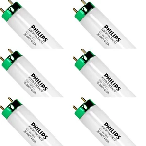 6 Pack - Philips F25T8TL841 ALTO 25 Watt 4100K T8 Light Bulb F25T8 Sylvania FO25 - Picture 1 of 3