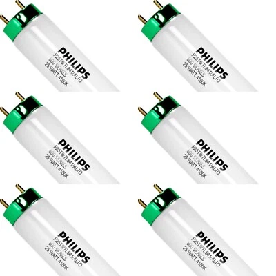 6 Pack - Philips F25T8TL841 ALTO 25 Watt 4100K T8 Light Bulb F25T8 Sylvania FO25 - Image 1 of 3