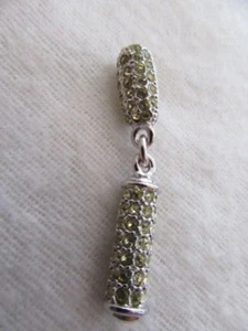 NWOT St. John Knit Silver, Light Yellow Crystal Zipper Pull 1 5/8" - Picture 1 of 4