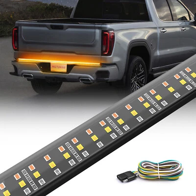 MICTUNING Waterproof 48" Inch Triple Row 360 LED Tailgate Strip Light Bar for Pickup Truck