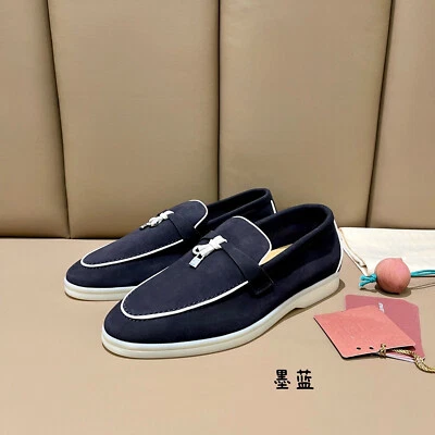 Italian Style Ladies Designer  Loafers Real Suede Leather Women Shoes Spring - Image 1 of 3