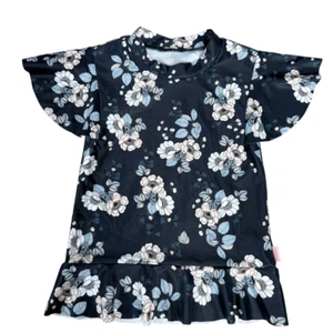 Seafolly girls navy blue floral Rash Guard Size 4 NWOT - Picture 1 of 4