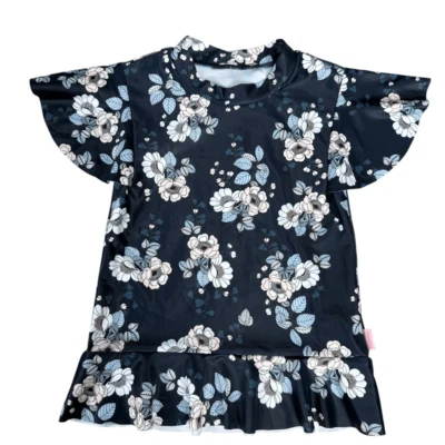 Seafolly girls navy blue floral Rash Guard Size 4 NWOT - Image 1 of 4