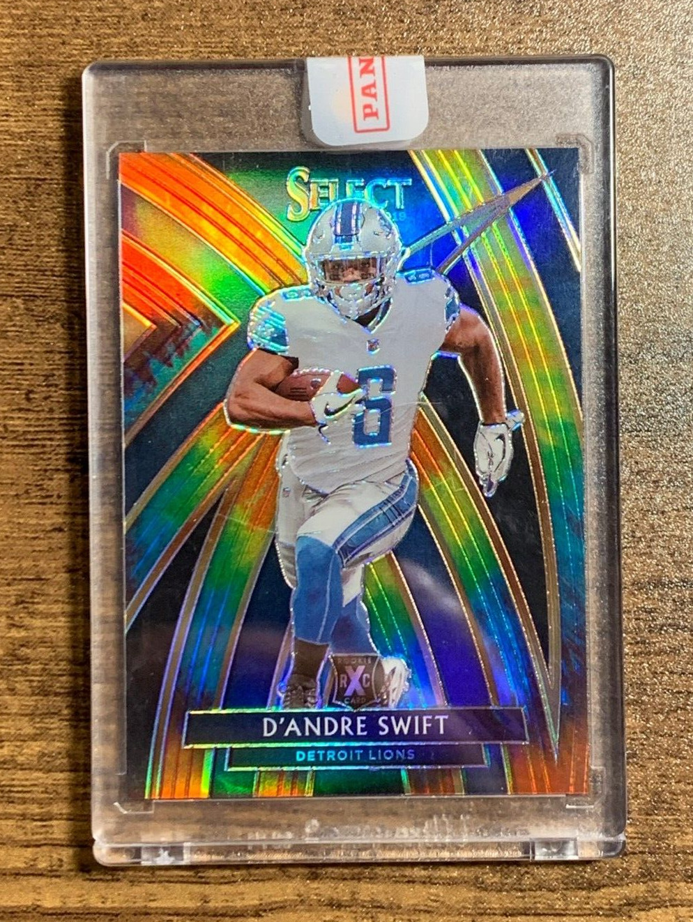 2019 Panini Select D'Andre Swift XRC Tie-Dye Prizm /25 RC Lions and Eagles RB