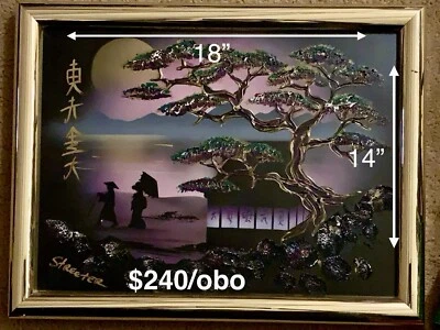 Elegant Small/medium Sized Japanese Influenced Painting - Image 1 of 2