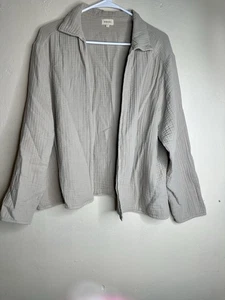Camisa Donni Mujer Cuello Algodón Manga Larga Frente Abierto Beige Tostado Talla Grande - Imagen 1 de 7