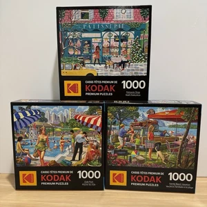 3 KODAK 1000 Piezas Rompecabezas TIENDA DE PASTELERÍA Familia Playa Vacaciones y Club Piscina - Imagen 1 de 21