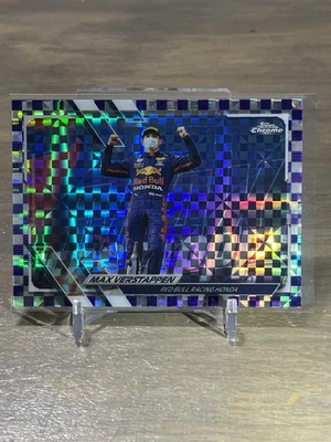 2021 Topps Chrome F1 Max Verstappen #48 Purple Checker Flag Refractor #/199 - Image 1 of 2