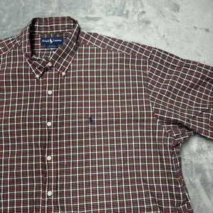 Ralph Lauren Shirt Mens 2XL Red Blue Plaid Blake Button Down Classic Fit S/S - Picture 1 of 4