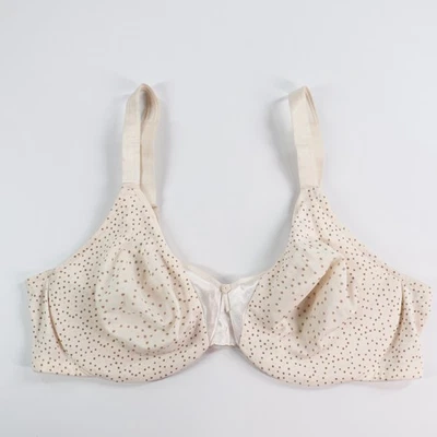 Olga Bra 38C Ultimate Comfort Cream Pink Brown Swiss Dot Underwired Unlined 5006 - Image 1 of 4