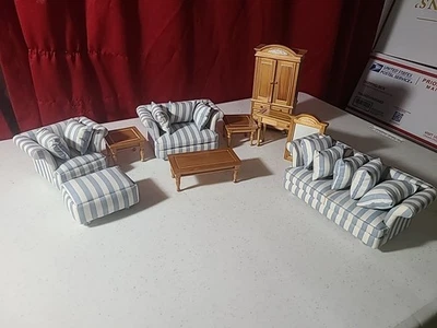 Concord Miniatures Broyhill Living Room Set with Tables and TV Cabinet - Image 1 of 4