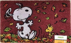 Peanuts~Snoopy, Woodstock & Falling Leaves~Coir Door Mat~18”X 30”~NEW~Fast Sh - Picture 1 of 4