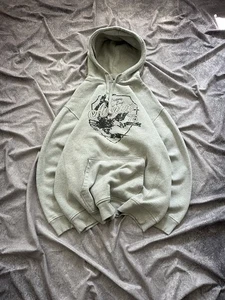 Y2K Avirex Eagle Print Gray Hoodie Men’s Large - Picture 1 of 9