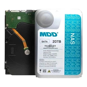 Disco duro interno NAS MDD 20 TB 7200 RPM 256 MB de caché SATA 6,0 Gb/s 3,5" - Imagen 1 de 4