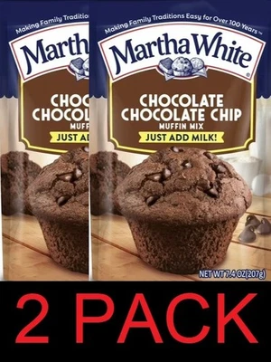 Mistura de muffin Martha chocolate branco chocolate chips adicionar leite pacote de 7,4 oz - 2 PACOTES - Imagem 1 de 2