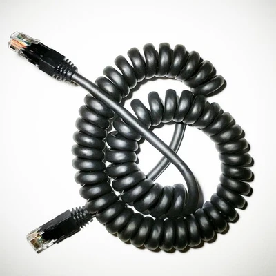 Curlynet 24AWG Spiral-Coiled Ethernet Cat5e Cable (4-15 Feet) - Image 1 of 4