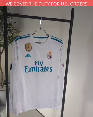 Camiseta de fútbol local manga larga Ronaldo Real Madrid 2017 2018 Adidas hombre M ig93 Foto 1 de 4