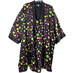Vanity Fair abito e accappatoio donna 3x pois nero raso kimono accappatoio loungewear - Foto 1 di 16