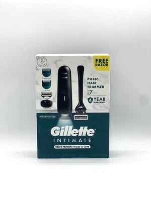 Gillette Intimate Men’s Premium Body & Pubic Hair Trimmer w/ Razor - NEW SEALED - Image 1 of 4