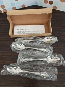 Brahms by Oneida Stainless Steel Grapefruit Spoon 5 3/4" Vintage NIB, Set Of 4 - Picture 1 of 4