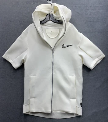 Nike Mens Full Zip Short Sleeve Hoodie Jacket BQ9289-100 White Size Medium - Image 1 of 4