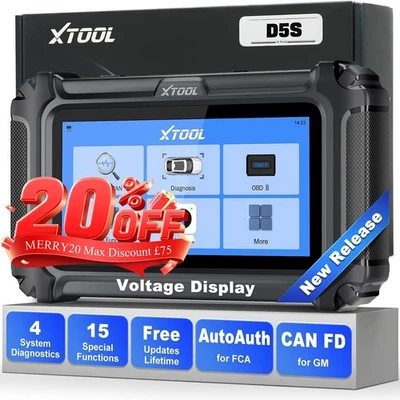 2025 XTOOL D5S OBD2 Scanner Car Diagnostic Tool Auto Code Reader FCA SGW, CAN FD