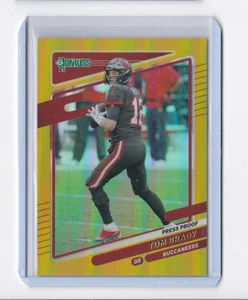 TOM BRADY '21 DONRUSS PRESS PROOF PREMIUM (GOLD)-THROWING VARIATION-SHIPS FREE - Picture 1 of 24