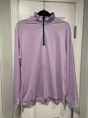 Polo Ralph Lauren Lavanda Púrpura Cuarto Cremallera Pullover Simulado Manga Larga Golf Top Foto 1 de 4