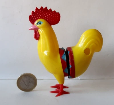 Plastique Ancien Coq Sifflet Mirliton 9,5Cm La Ferme Rooster 1960 - Photo 1/4