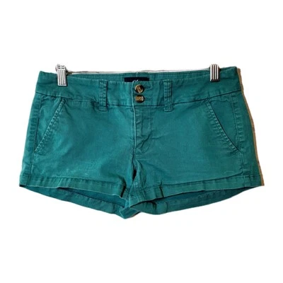 American Eagle Outfitters Shortie Stretch Shorts Green Size 2 Beach Preppy Vaca - Image 1 of 4