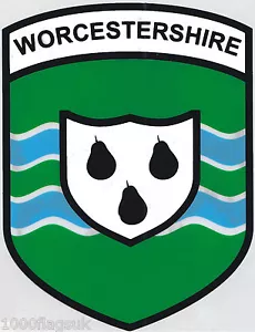 Worcestershire County Flagge Vinyl Auto Fenster Aufkleber - für Innenseite des Fensters - Bild 1 von 2