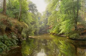 Peder Mork Monsted : "The Quiet River" (1913) — Giclee Fine Art Print - Picture 1 of 7