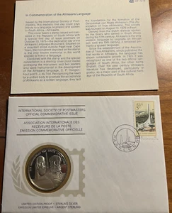 Franklin Mint Int Society  Postmasters Medallic Covers Afrikaans Language - Picture 1 of 4