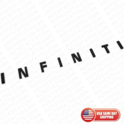 For Infiniti Rear Trunk Lid Logo Letter Badge Emblem Nameplate Sport Gloss Black - Image 1 of 4