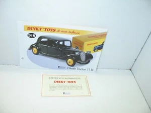 1 sheet + certif. Dinky Toys Atlas repro 24 N2 Citroen Traction 1949 spare wheel - Picture 1 of 2