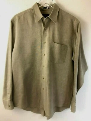 Club Room Men's Button Up Linen Cotton Blend Shirt Size Medium Wrinkle Resistant - Image 1 of 4