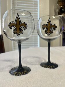 New Orleans Saints 20 oz Balloon Wine Glass Set (2) NFL