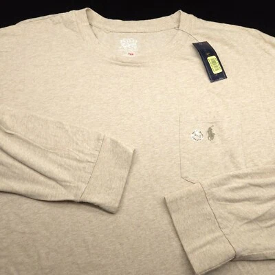 CAMISETA POLO RALPH LAUREN CREW 3XB GRAN BRONCEADO JASPEADO MANGA LARGA BOLSILLO VERDE PONY Foto 1 de 4