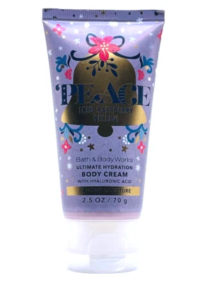 BATH & BODY WORKS PEACE ICED RASPBERRY BELLINI TRAVEL SIZE BODY CREAM 2.5 OZ NEW - Image 1 of 2