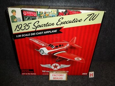 New Wings of Texaco Die-Cast 1935 Spartan Executive 7W Airplane Red #21 CP7079 H - Image 1 of 4