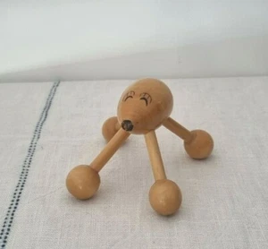 Vintage Mid Century Wooden Massager – Danish Modern Design – Cute Face - Picture 1 of 9