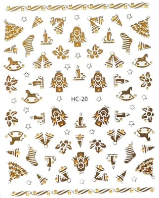 COLOR YOUR NAILS Weihnachtssticker Nagelsticker gold Weihnachtsbaum Socken Engel Sterne (HC20)