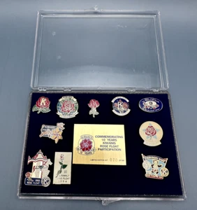 1986-1995 10 YR. KIWANIS ROSE BOWL FLOAT PARTICIPATION LIMITED EDITION PIN SET - Picture 1 of 14
