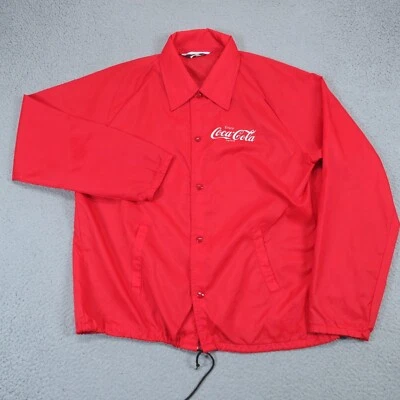 Chaqueta De Colección Línea Tiza Para Hombres Grande Roja Años 70 Nylon Entrenadores Viento Lluvia Coca Cola Años 70 Foto 1 de 4
