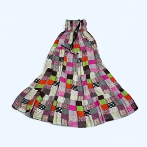 ANNABELLE NEW YORK Multicolor Patchwork Maxi Skirt Size M Unique Abstract Gypsy - Picture 1 of 8
