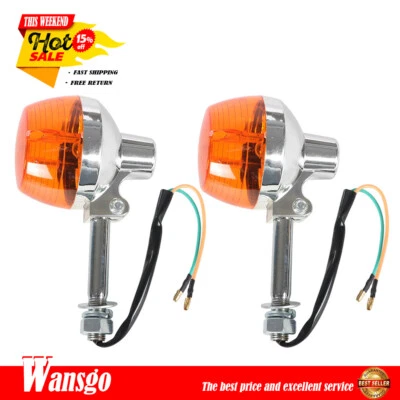 For Honda CT70 CT90 XL100 CB350 CM400 CB450 CB750 Turn Signal Light 8mm 12V Pair - Image 1 of 4