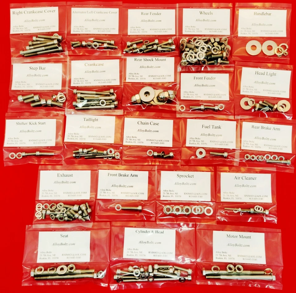 HONDA 1979-1985 Z50R Z50 MINI TRAIL ACERO INOXIDABLE PULIDO JUEGO DE TORNILLOS DE PERNO Foto 1 de 1